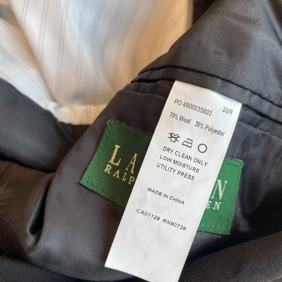 Lauren Ralph Lauren 2 Button Blazer Suit Jacket Sport Coat Men’s 38R Black Wool - Picture 4 of 14